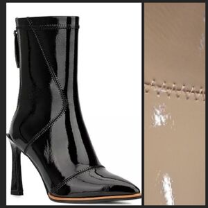 NEW! GABRIELLE UNION Xiomara Cream/Tan Faux Leather Pointed Toe Ankle Boot.